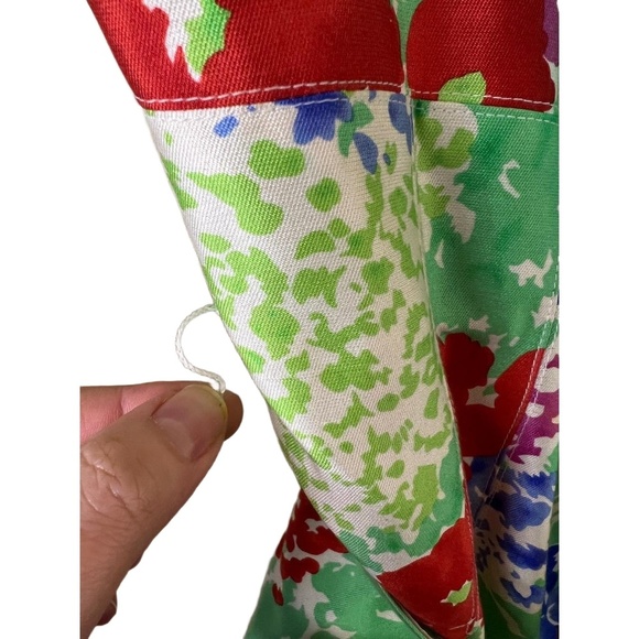 Rickie Freeman Teri Jon Mid Length Floral Belted Sleeveless Dress Size 10 Silk - Picture 6 of 8